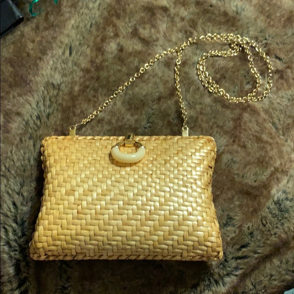 Vintage woven clutch